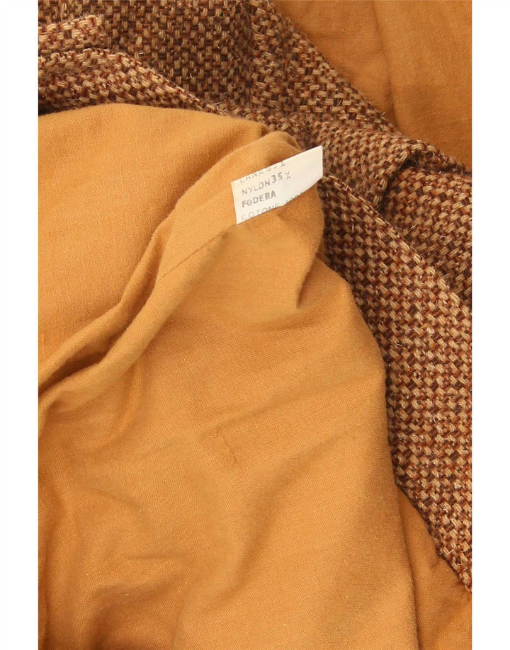 Vintage Womens Bomber Jacket UK 14 Medium Brown Wool