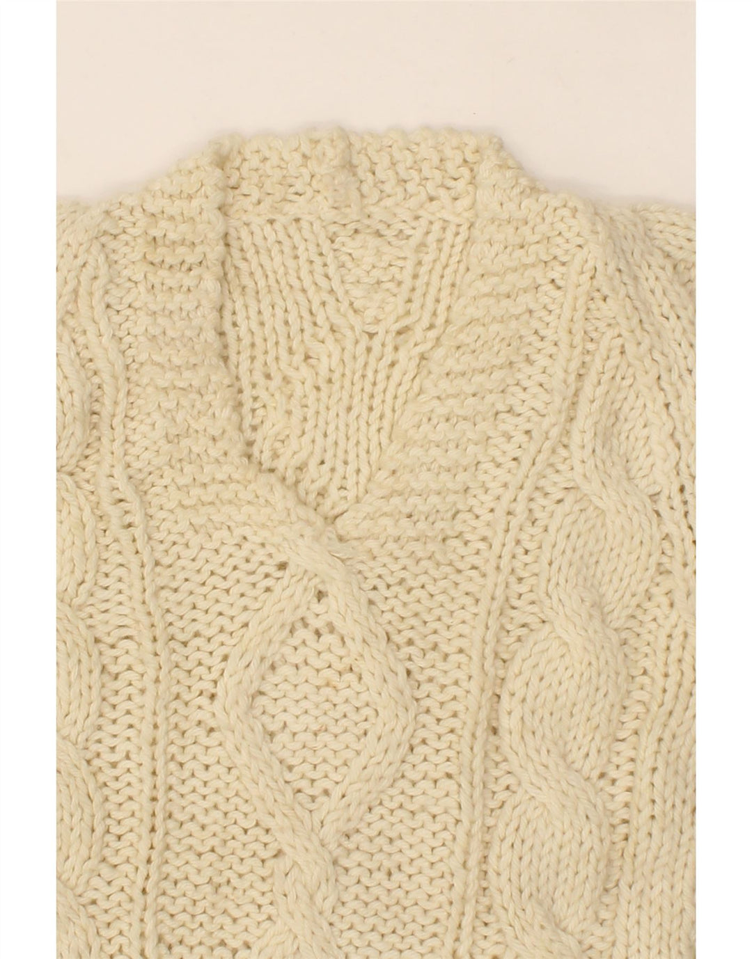 VINTAGE Womens V-Neck Jumper Sweater UK 18 XL Off White Vintage Vintage and Second-Hand Vintage from Messina Hembry 