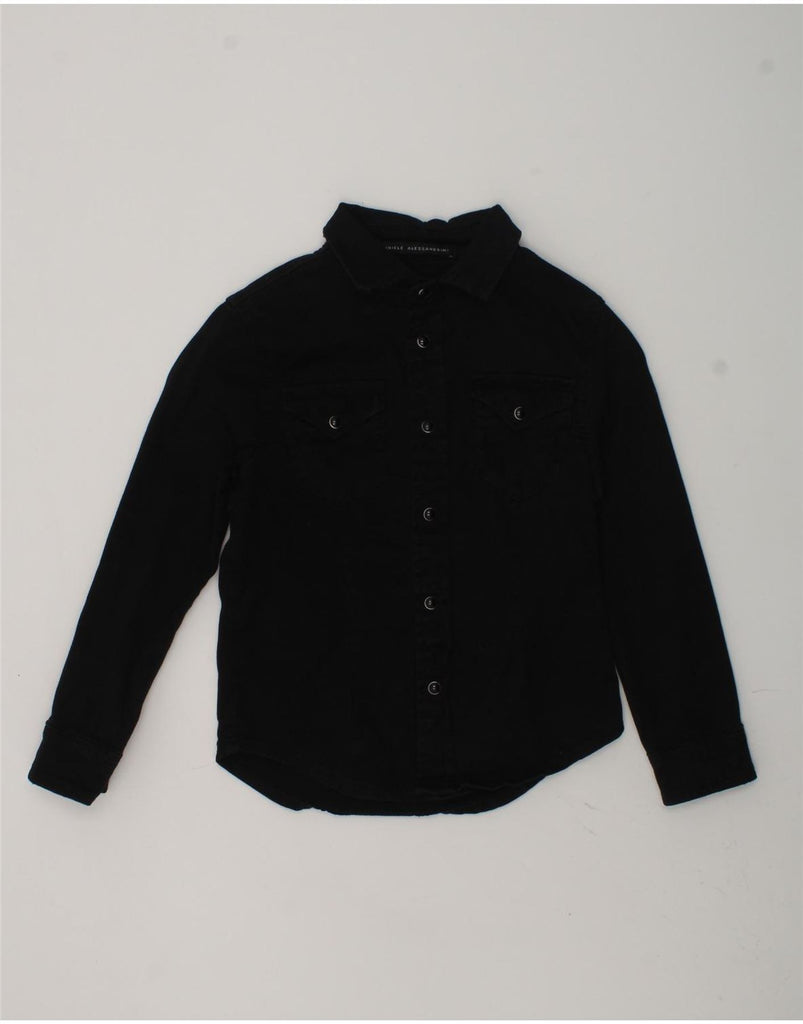 DANIELE ALESSANDRINI Boys Shirt 3-4 Years Black Cotton | Vintage Daniele Alessandrini | Thrift | Second-Hand Daniele Alessandrini | Used Clothing | Messina Hembry 