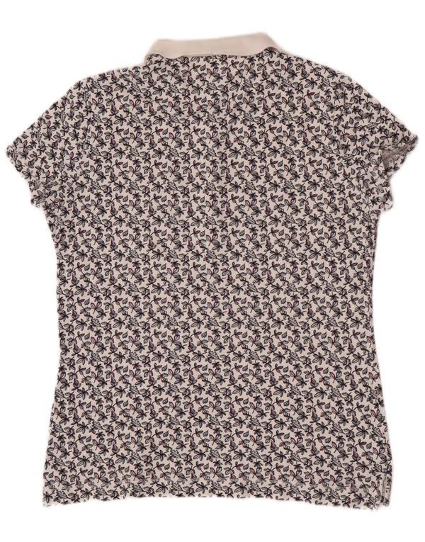Tommy Hilfiger Womens Short Sleeve Polo Shirt UK 20 2XL White Floral