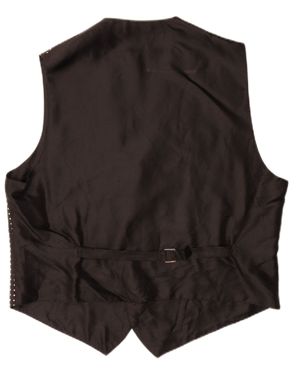 CONBIPEL Mens Waistcoat IT 54 XL Black Spotted Silk