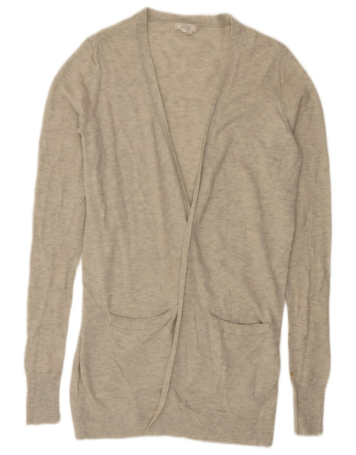 Fat Face Womens Longline Open Cardigan Sweater UK 10 Small Grey Flecked