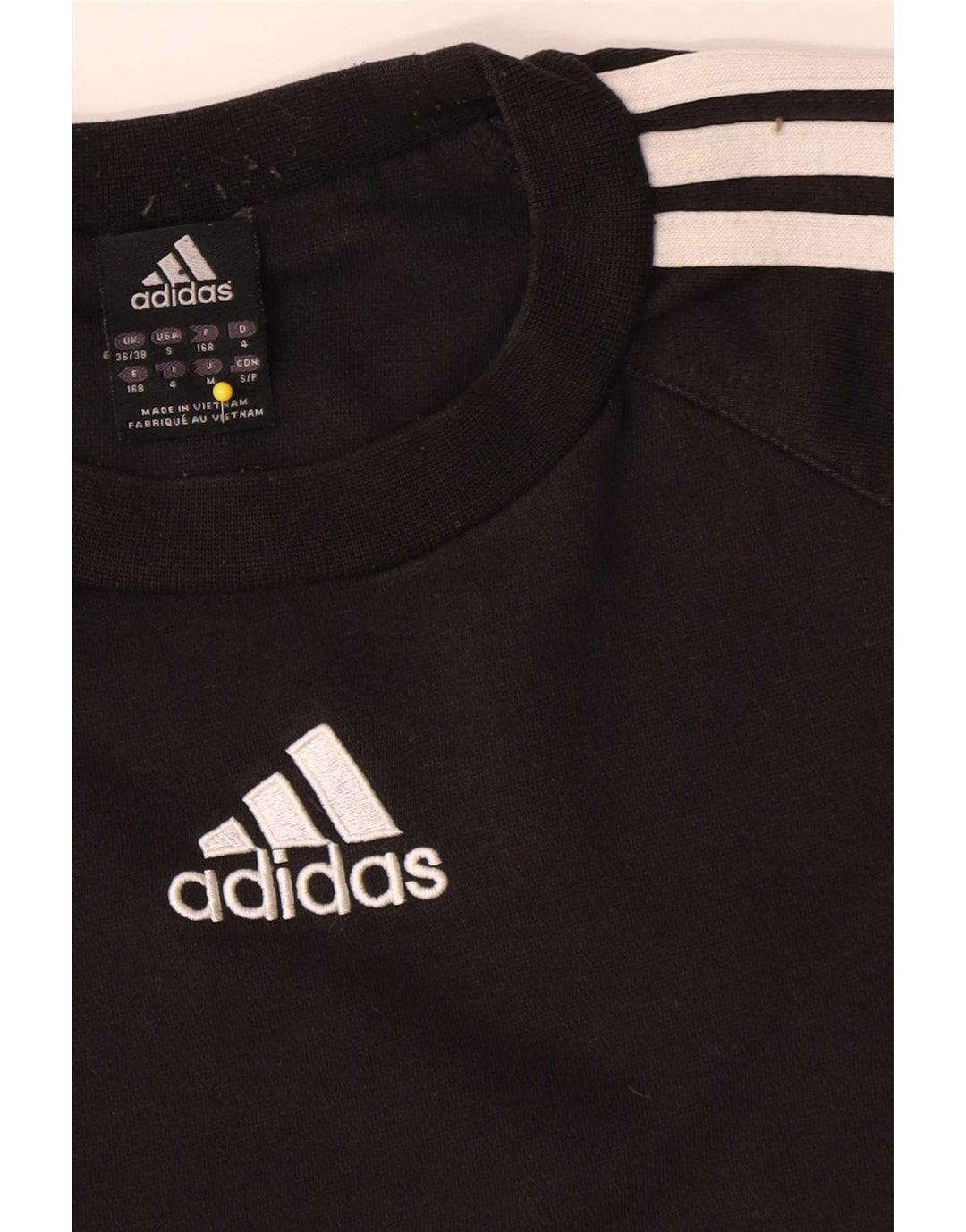 Adidas Mens Sweatshirt Jumper UK 36/38 Small Black Cotton