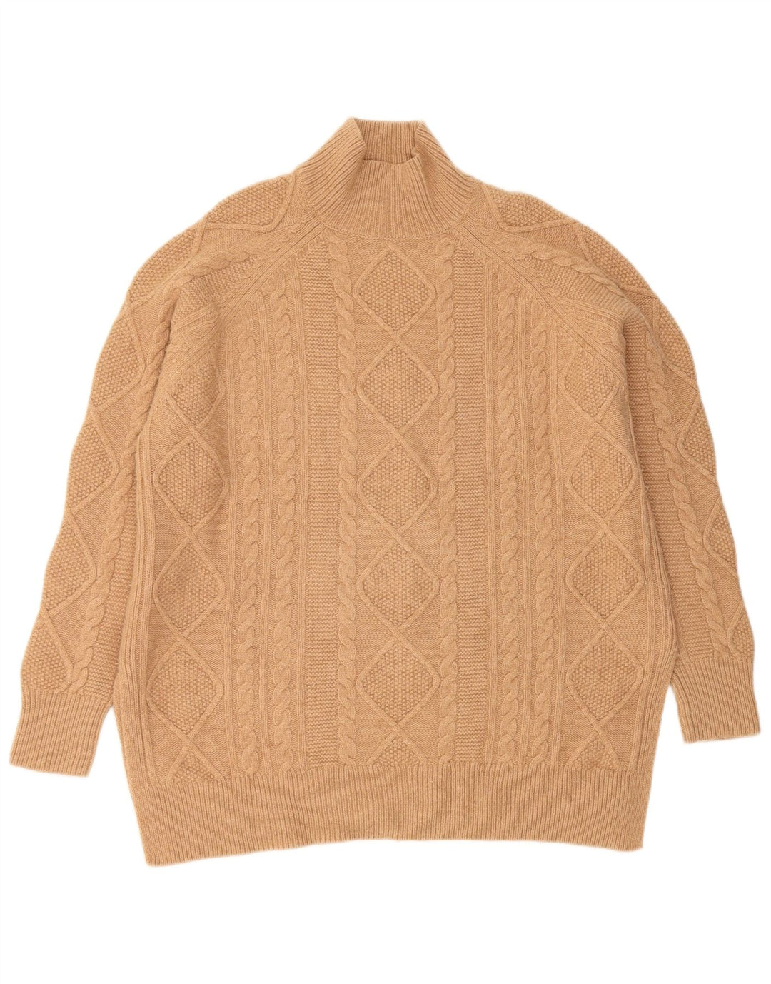 Reiss Womens Oversized Turtle Neck Jumper Sweater UK 14 Medium Brown Wool