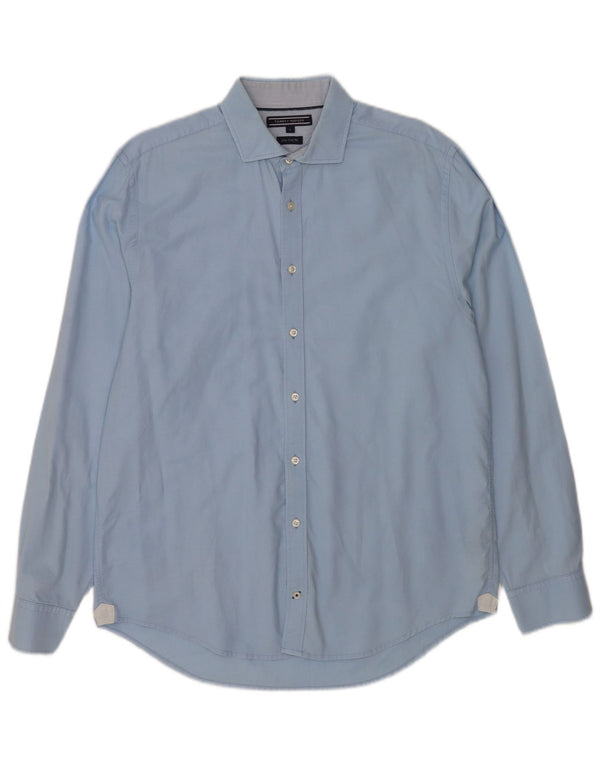 Tommy Hilfiger Mens New York Fit Shirt Large Blue Cotton