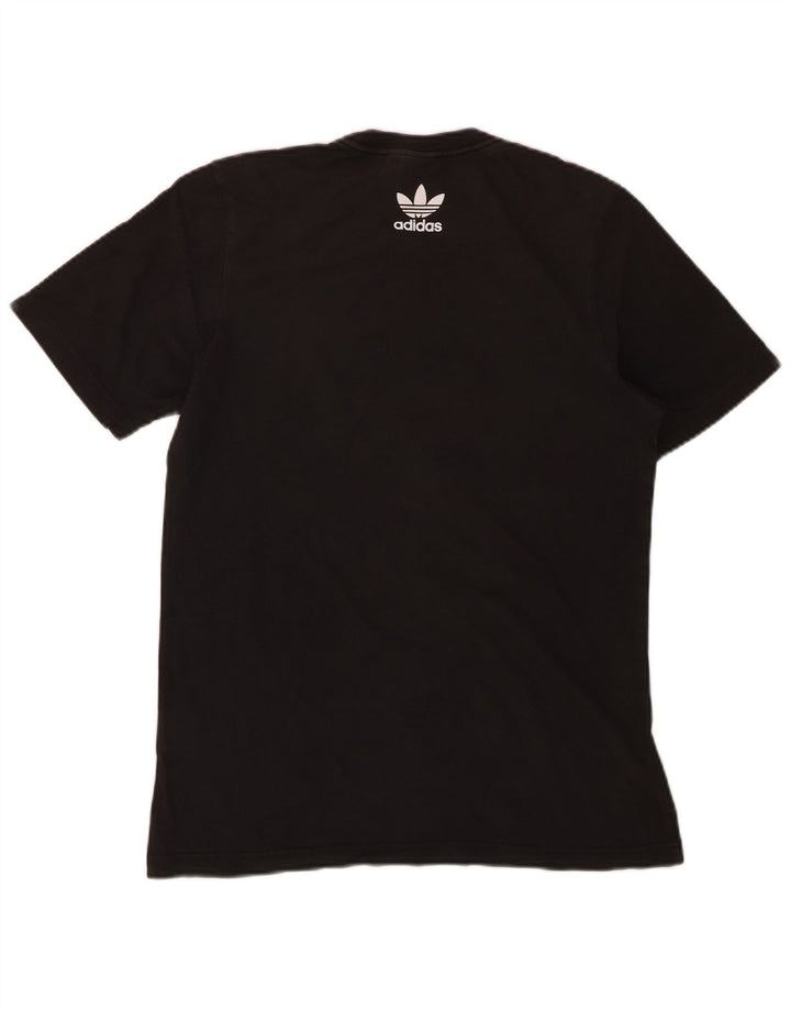 ADIDAS Mens Graphic T-Shirt Top Small Black Cotton