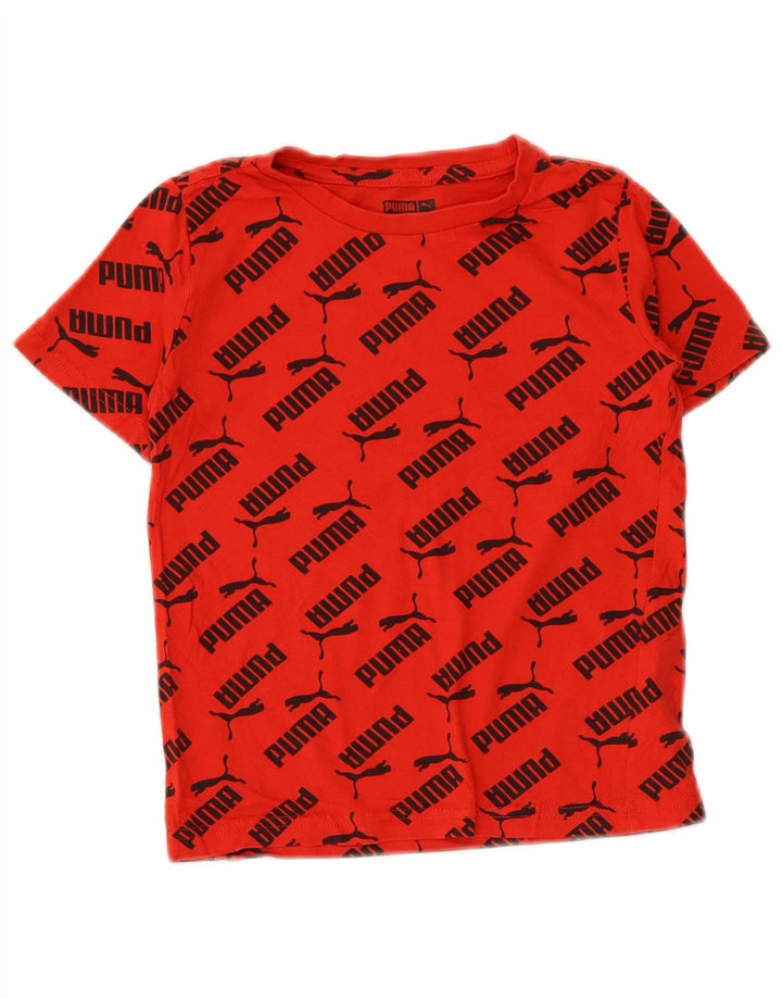 PUMA Boys Graphic T-Shirt Top 5-6 Years Red Cotton