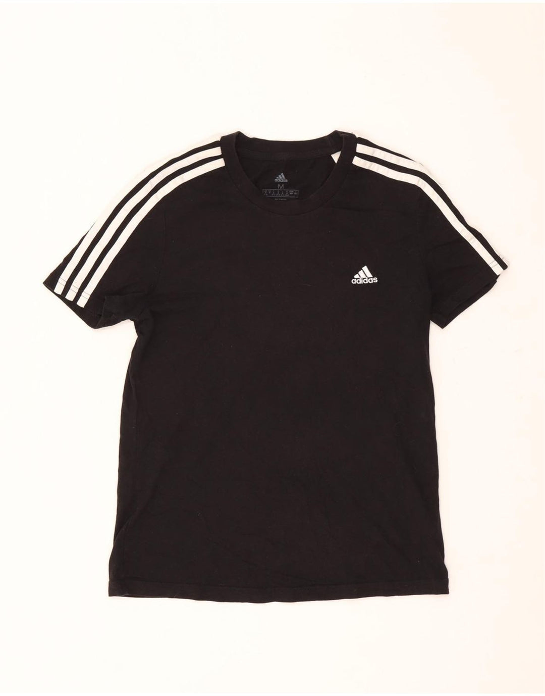 Adidas Womens T-Shirt Top UK 12/14 Medium Black Cotton