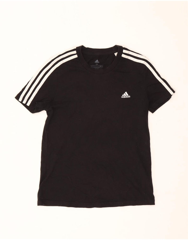 Adidas Womens T-Shirt Top UK 12/14 Medium Black Cotton