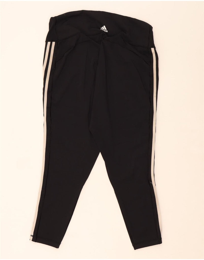 ADIDAS Womens Capri Leggings UK 24/26 2XL  Black Vintage Adidas and Second-Hand Adidas from Messina Hembry 
