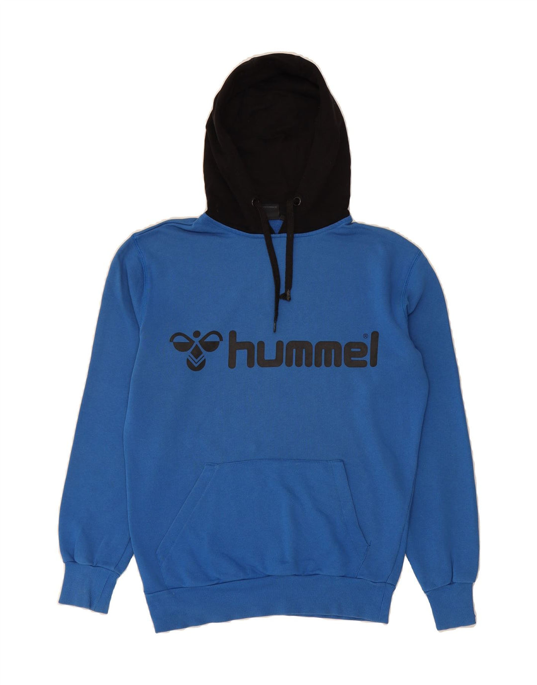 HUMMEL Mens Graphic Hoodie Jumper Small Blue Cotton Vintage Hummel and Second-Hand Hummel from Messina Hembry 