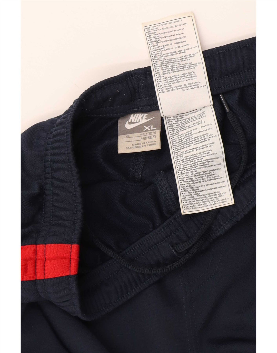 Nike Boys Tracksuit Trousers 13-14 Years XL Navy Blue Colourblock Polyester