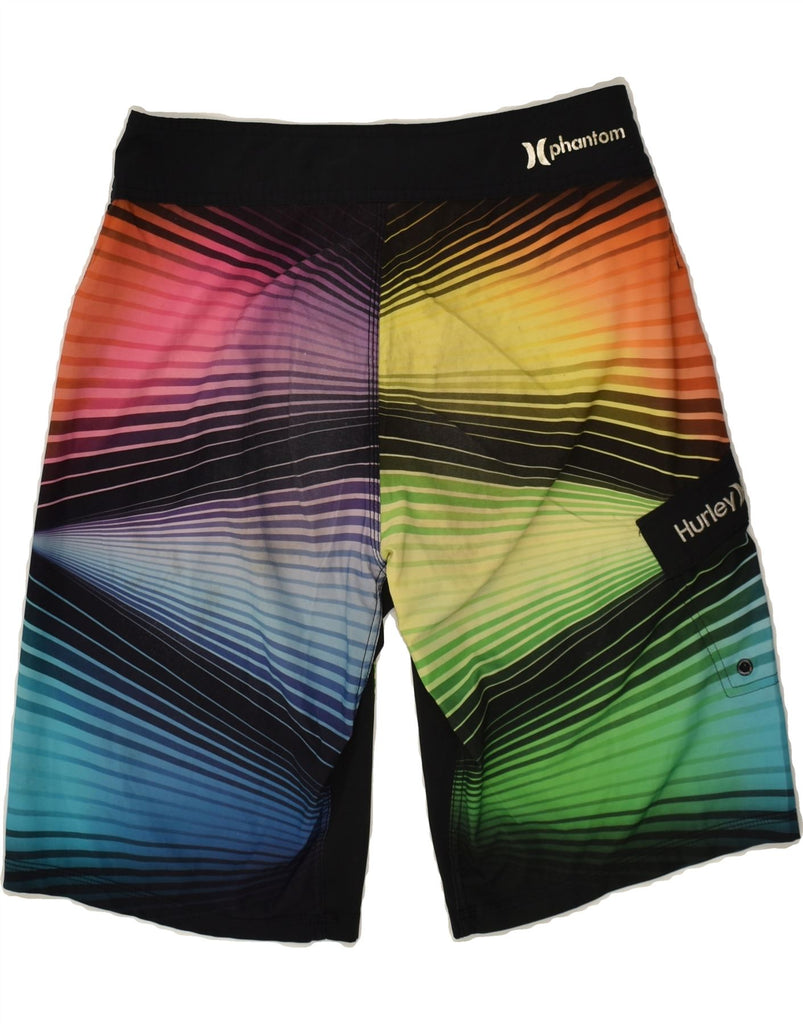 HURLEY Mens Swimming Shorts Medium Multicoloured Colourblock Polyester | Vintage Hurley | Thrift | Second-Hand Hurley | Used Clothing | Messina Hembry 