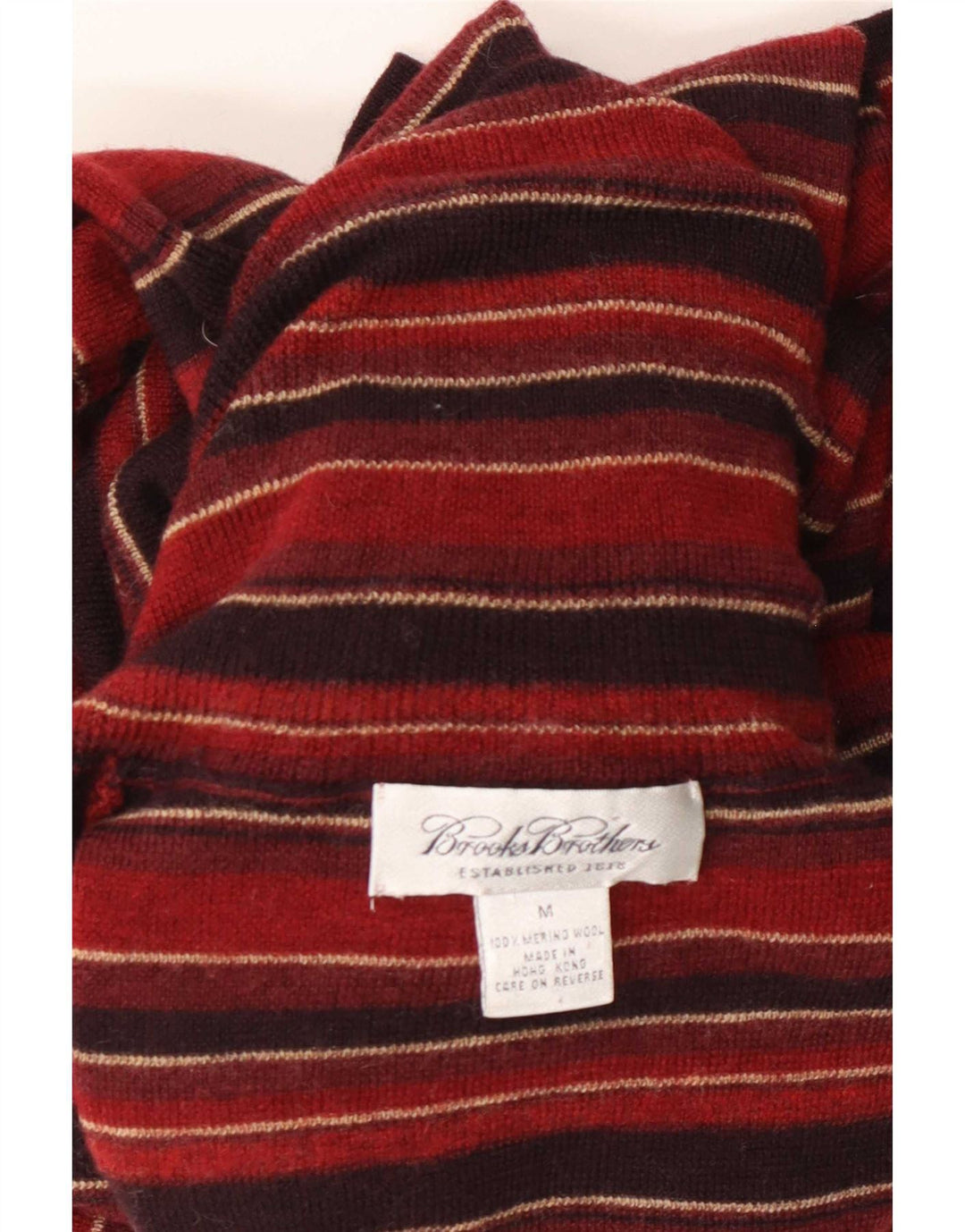 Brooks Brothers Womens Roll Neck Jumper Sweater UK 12 Medium Red Striped