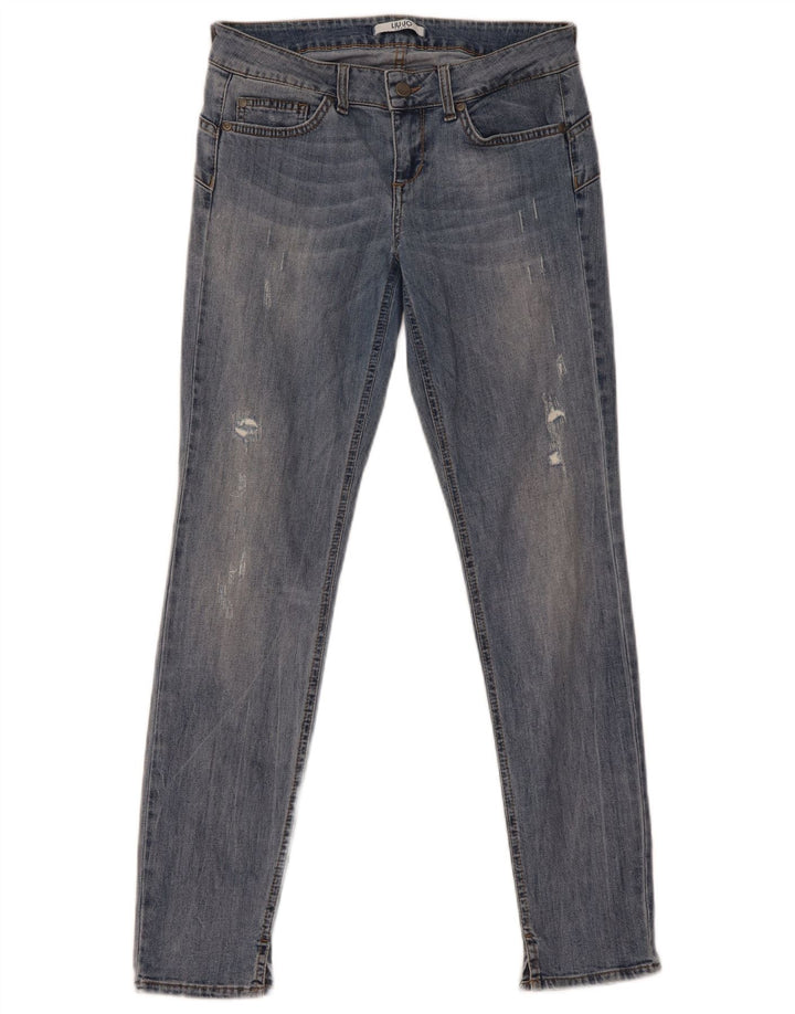 Liu Jo Womens Distressed Skinny Jeans W30 L30 Blue