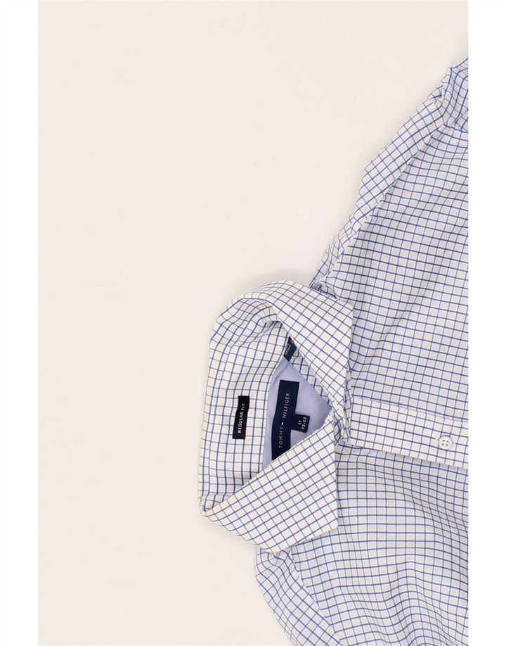 TOMMY HILFIGER Mens Regular Fit Shirt Size 17 XL Blue Check Cotton Vintage Tommy Hilfiger and Second-Hand Tommy Hilfiger from Messina Hembry 