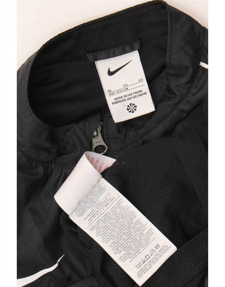 Nike Boys Graphic Tracksuit Top Jacket 13-14 Years XL Black Polyester