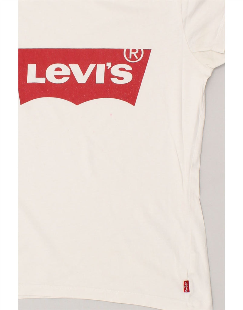 LEVI'S Girls Graphic T-Shirt Top 15-16 Years Off White Cotton | Vintage Levi's | Thrift | Second-Hand Levi's | Used Clothing | Messina Hembry 