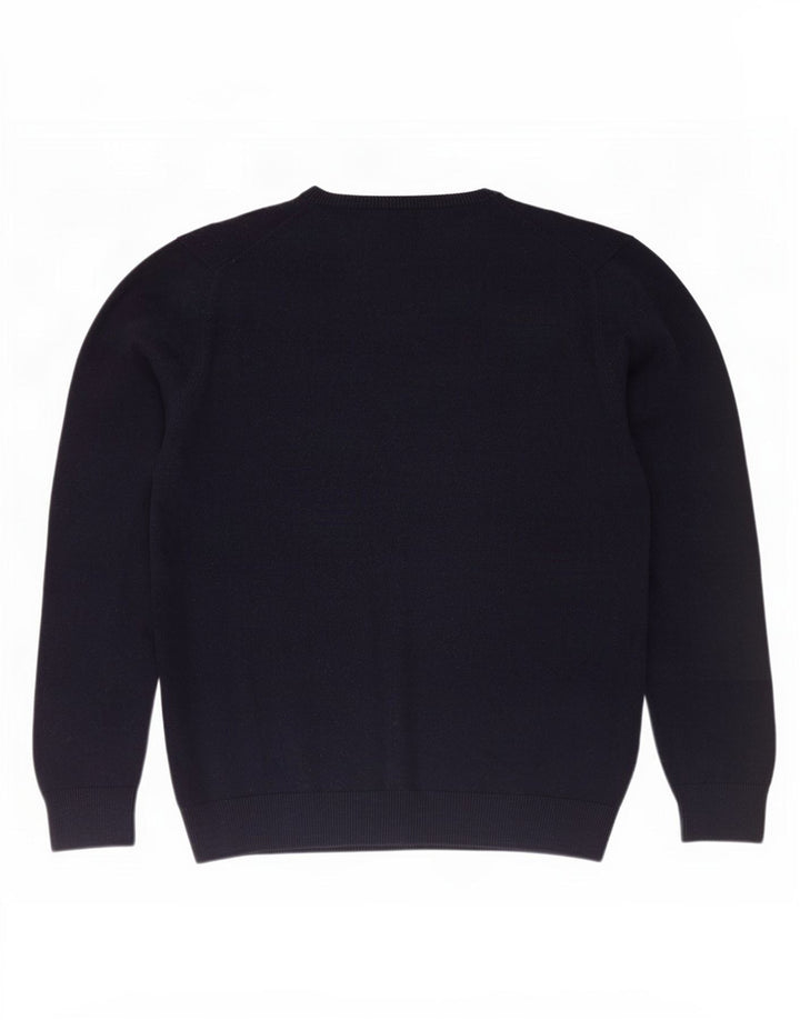 Lacoste Mens Crew Neck Jumper Sweater Size 5 Large Navy Blue
