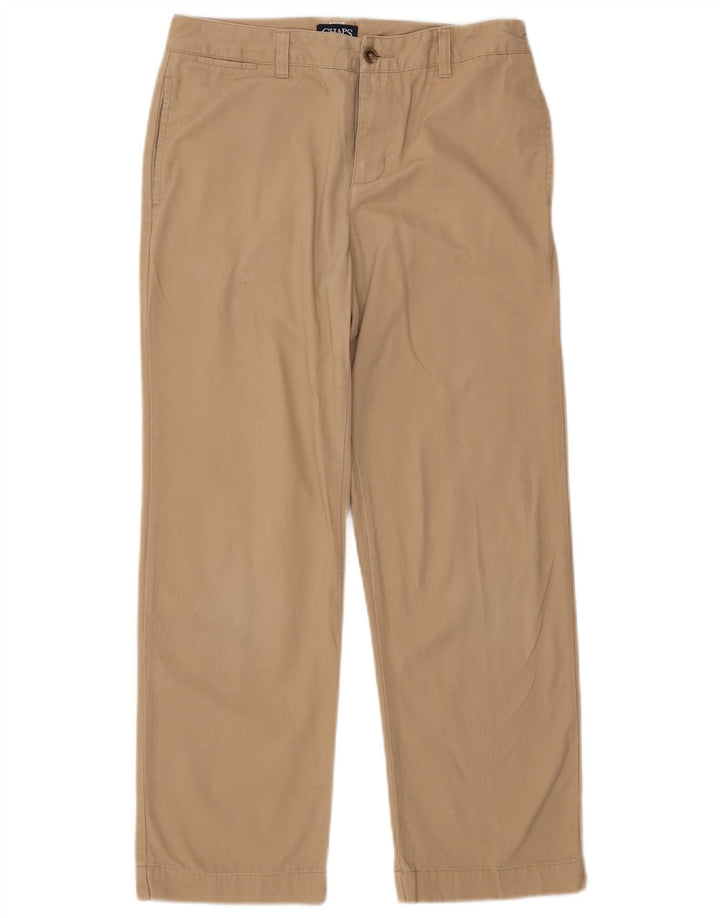 Chaps Boys Husky Straight Chino Trousers 11-12 Years W29 L26 Beige Cotton