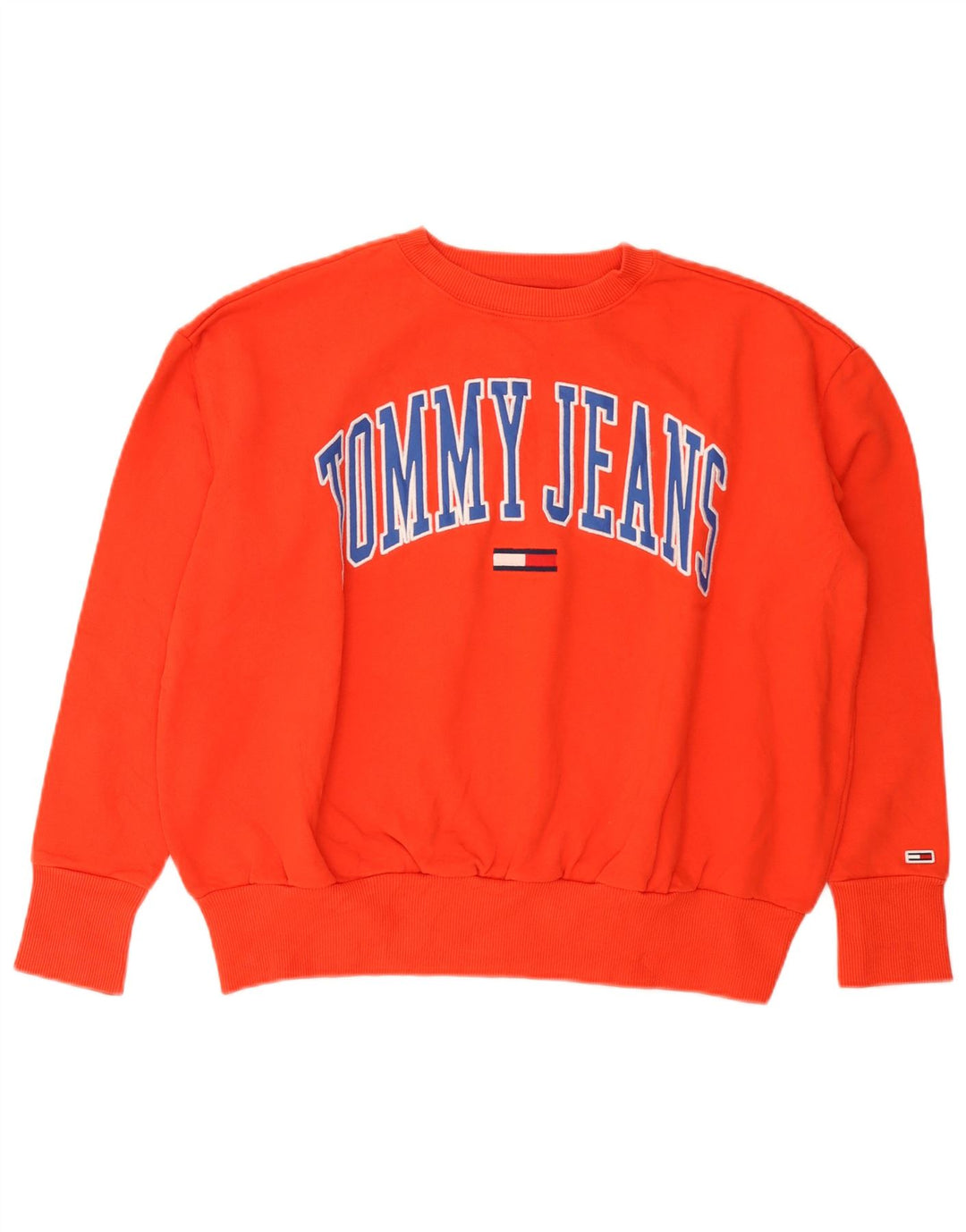 Tommy Hilfiger Womens Graphic Sweatshirt Jumper UK 14 Medium Orange