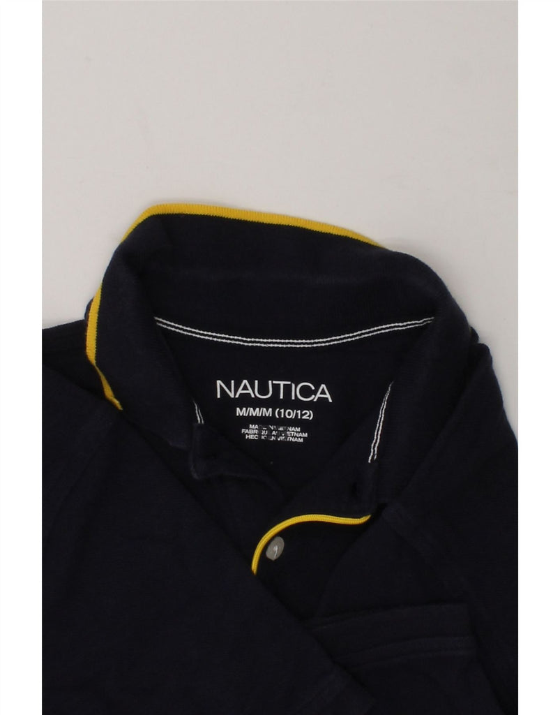 NAUTICA Boys Polo Shirt 10-11 Years Medium  Navy Blue Cotton | Vintage Nautica | Thrift | Second-Hand Nautica | Used Clothing | Messina Hembry 