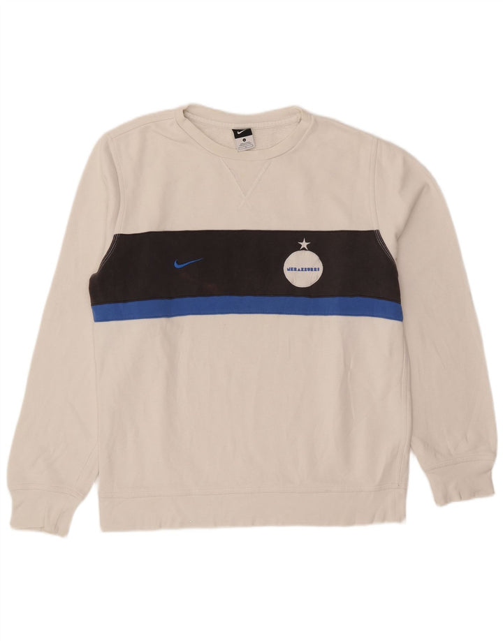 Nike Mens Inter Milan Sweatshirt Jumper Large White Colourblock Cotton