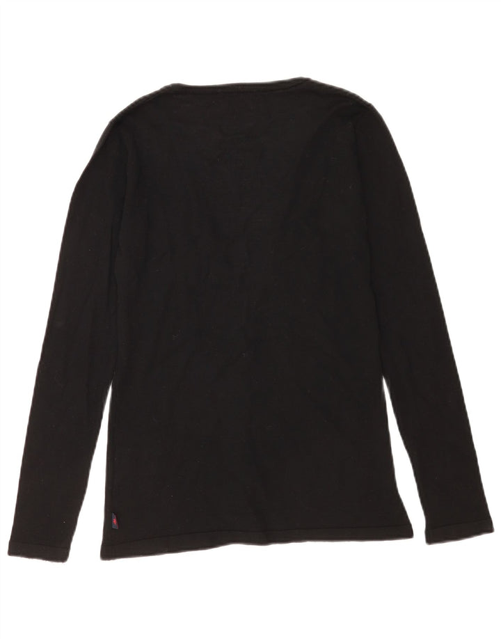 Kappa Womens Cardigan Sweater UK 6 XS Black Wool