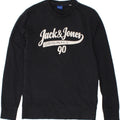 JACK & JONES Mens Graphic Sweatshirt Jumper Medium Navy Blue Cotton Vintage Jack & Jones and Second-Hand Jack & Jones from Messina Hembry 