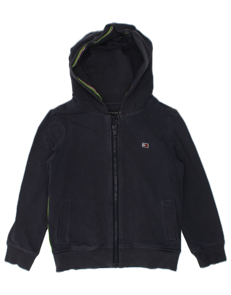 TOMMY HILFIGER Boys Zip Hoodie Sweater 4-5 Years Navy Blue Cotton | Vintage Tommy Hilfiger | Thrift | Second-Hand Tommy Hilfiger | Used Clothing | Messina Hembry 