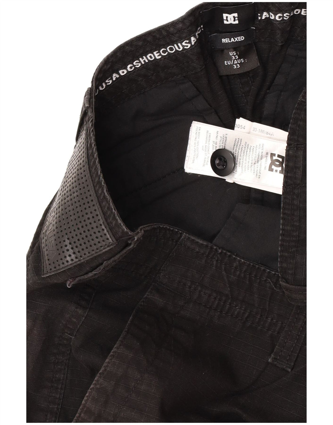 DC Mens Relaxed Fit Cargo Shorts W33 Medium Black Cotton