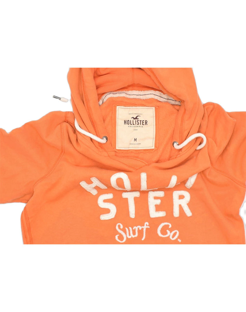 HOLLISTER Womens Graphic Hoodie Jumper UK 14 Medium Orange Cotton | Vintage | Thrift | Second-Hand | Used Clothing | Messina Hembry 