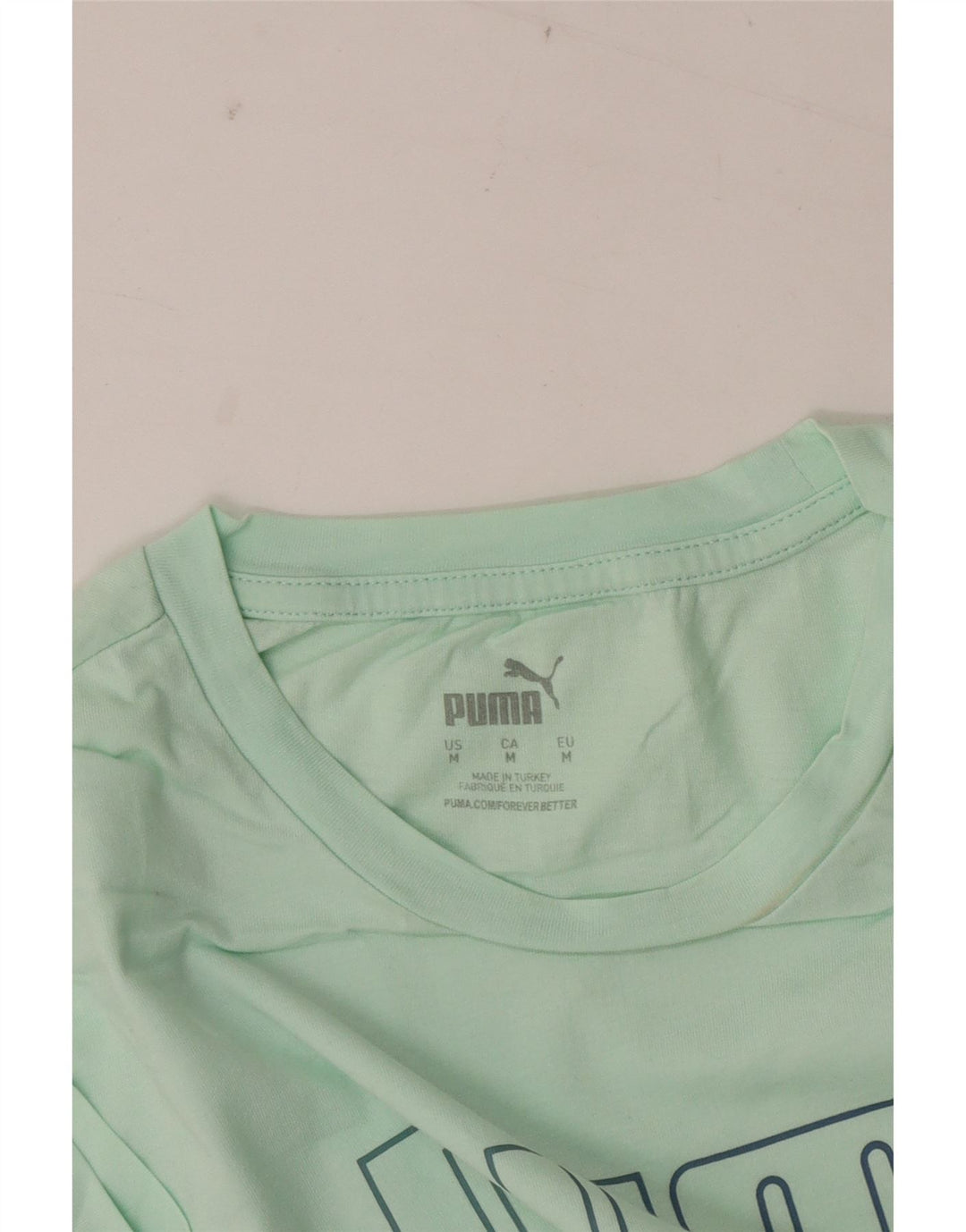 Puma Womens Graphic T-Shirt Top UK 14 Medium Green