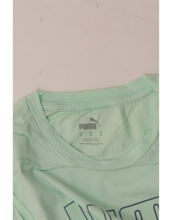 Puma Womens Graphic T-Shirt Top UK 14 Medium Green