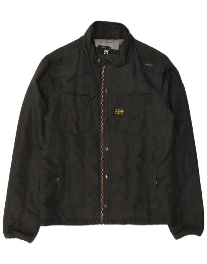 G-Star Mens Bomber Jacket UK 38 Medium Navy Blue Polyester