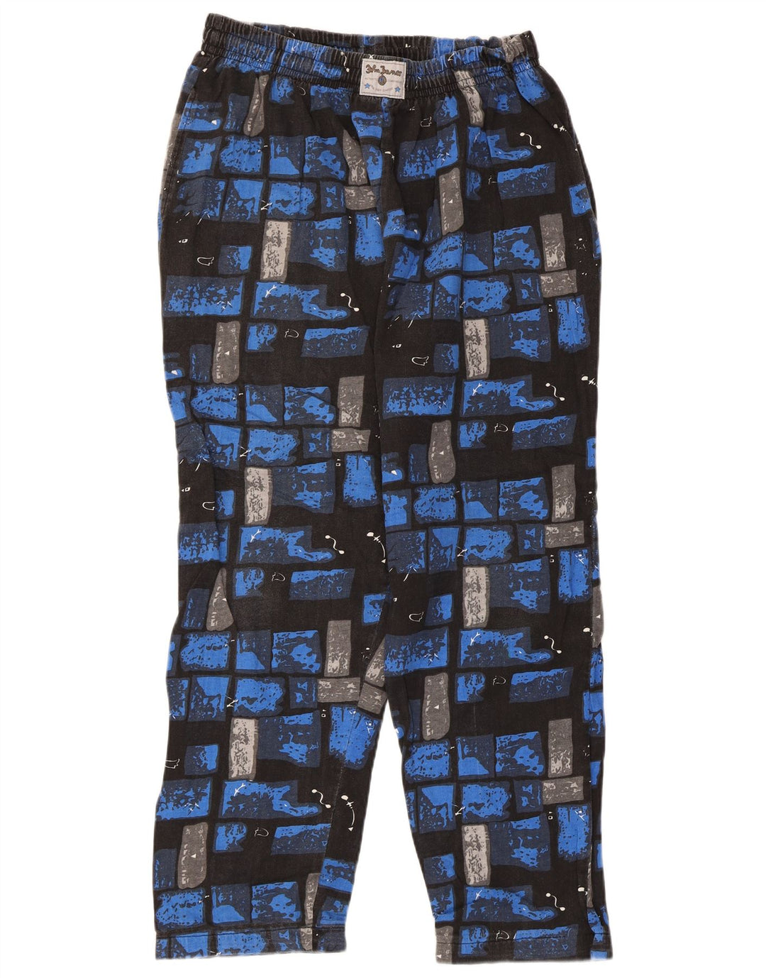 John Baner Mens Tracksuit Trousers UK 44/46 XL Blue Patchwork Cotton