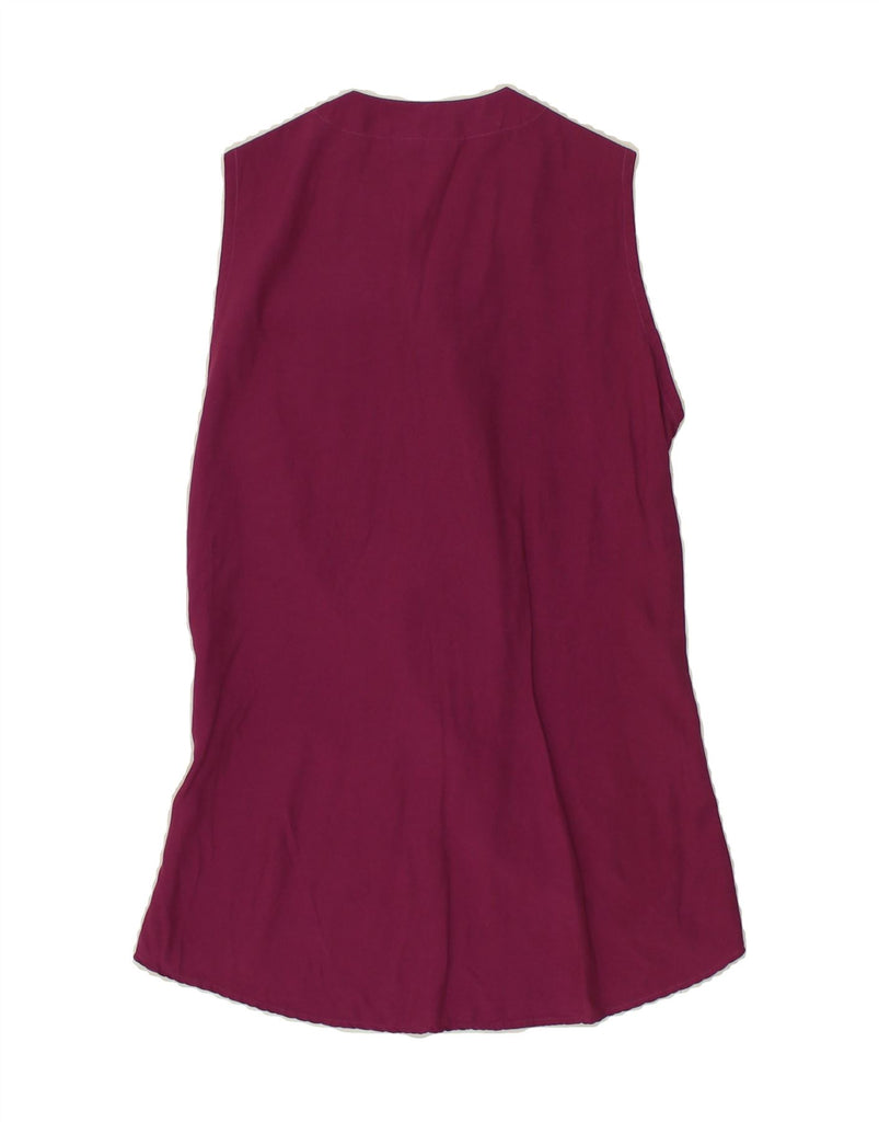 VINTAGE Womens Sleeveless Shirt Blouse UK 8 Small Pink Viscose | Vintage Vintage | Thrift | Second-Hand Vintage | Used Clothing | Messina Hembry 