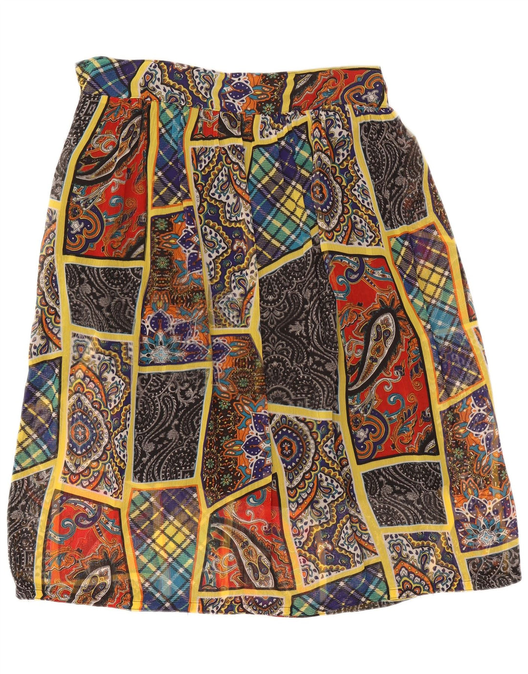 Vintage Womens A-Line Skirt W38 XL Multicoloured Patchwork