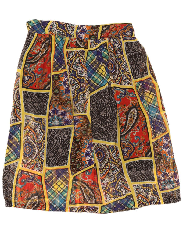 Vintage Womens A-Line Skirt W38 XL Multicoloured Patchwork