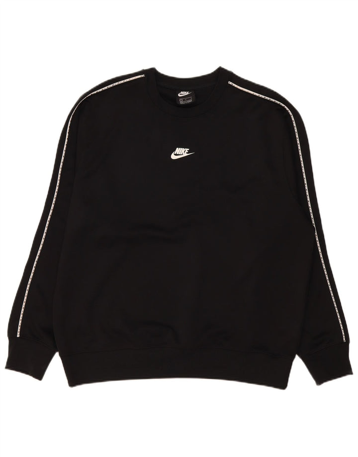 Nike Mens Graphic Sweatshirt Jumper Large Black Polyester