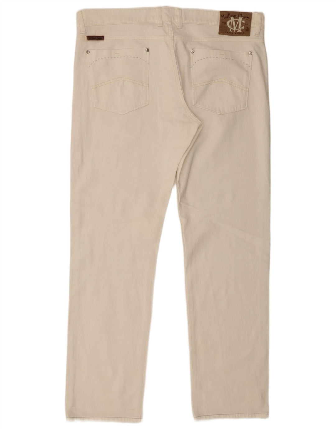 Marlboro Classics Mens Straight Jeans W38 L34 Beige Cotton