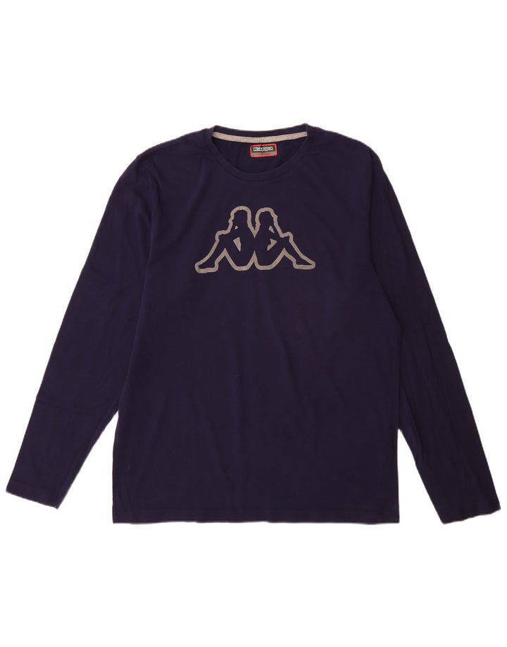 Kappa Mens Graphic Top Long Sleeve XL Navy Blue Cotton