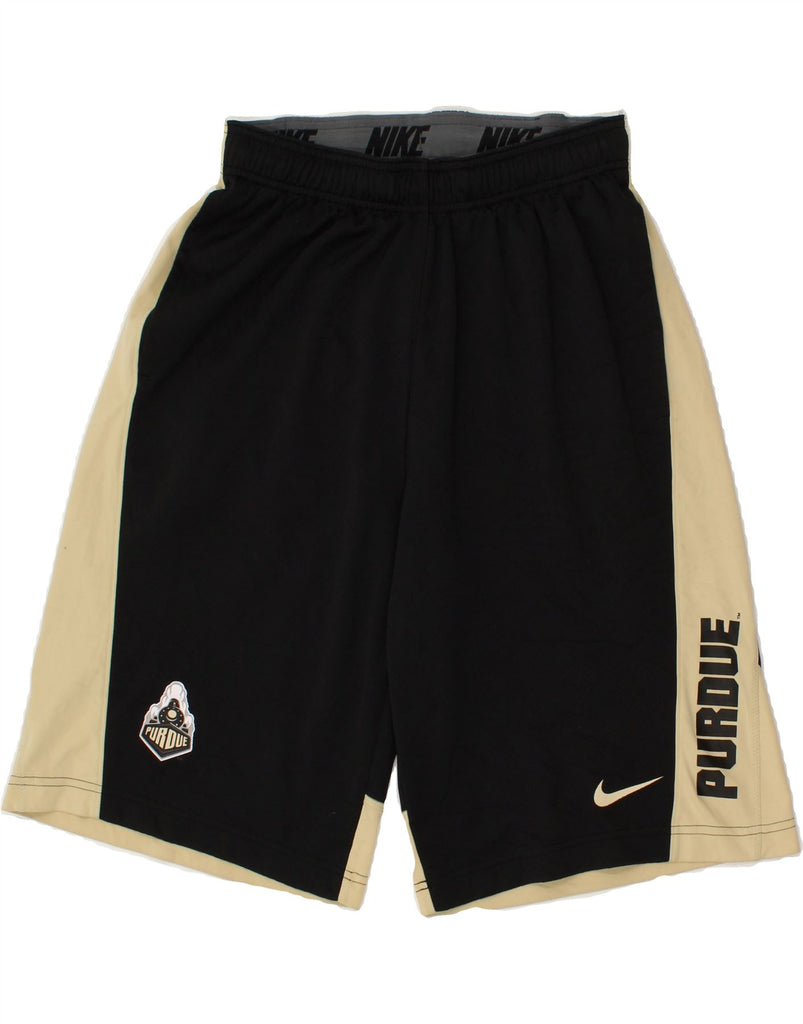 NIKE Mens Purdue Graphic Sport Shorts Medium Black Colourblock | Vintage Nike | Thrift | Second-Hand Nike | Used Clothing | Messina Hembry 