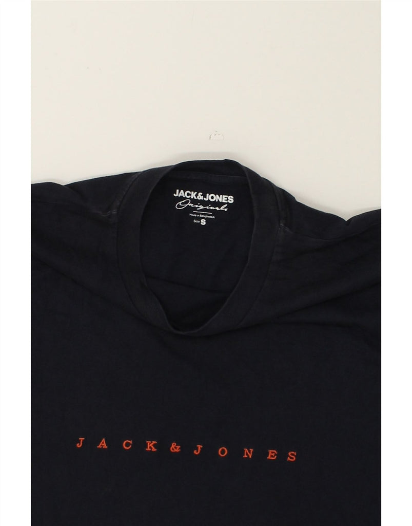 JACK & JONES Mens Graphic T-Shirt Top Small Navy Blue Cotton | Vintage Jack & Jones | Thrift | Second-Hand Jack & Jones | Used Clothing | Messina Hembry 