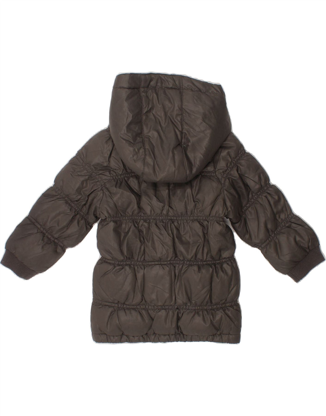 CHAMPION Baby Girls Graphic Hooded Padded Coat 9-12 Months Grey Vintage Champion and Second-Hand Champion from Messina Hembry 