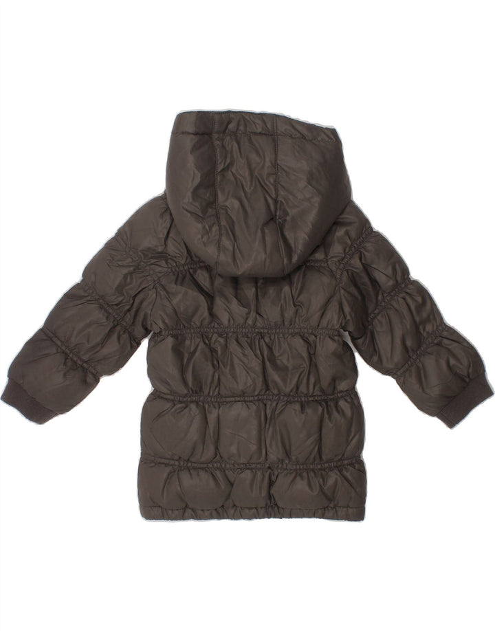 CHAMPION Baby Girls Graphic Hooded Padded Coat 9-12 Months Grey Vintage Champion and Second-Hand Champion from Messina Hembry 