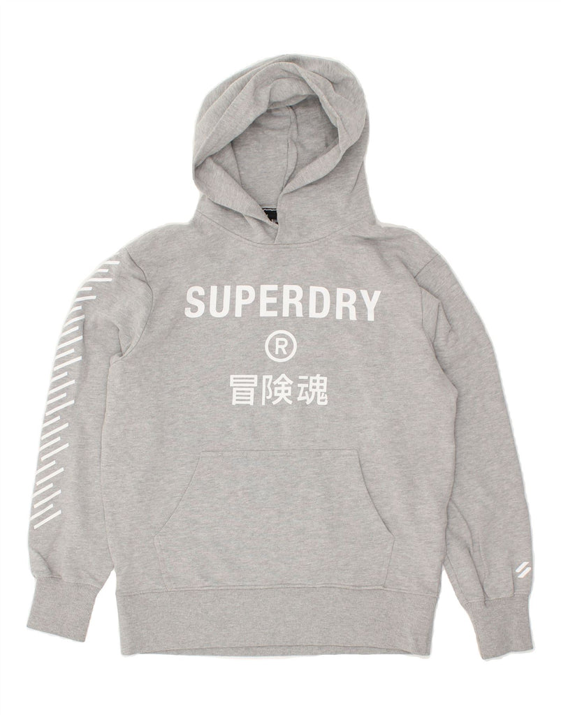 SUPERDRY Mens Graphic Hoodie Jumper Medium Grey Cotton | Vintage Superdry | Thrift | Second-Hand Superdry | Used Clothing | Messina Hembry 