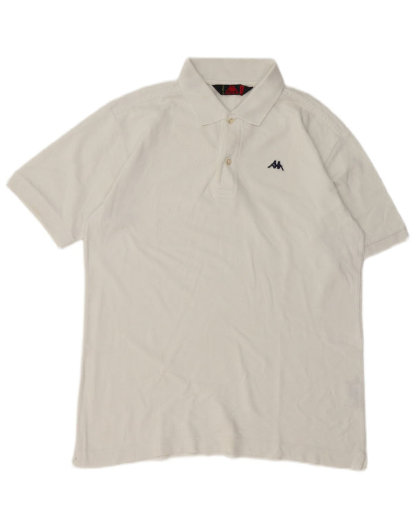 Kappa Mens Polo Shirt Medium White Cotton