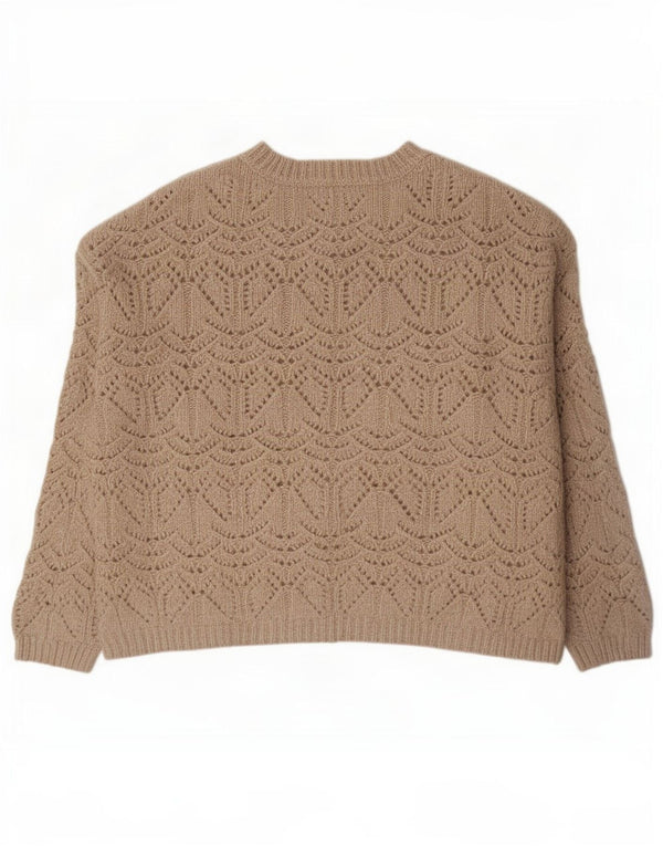 Marks & Spencer Womens See Through Boat Neck Jumper Sweater UK 18 XL Beige