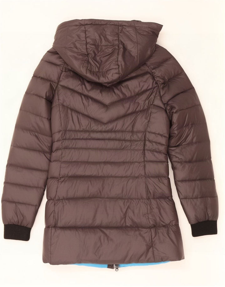 Byblos Womens Hooded Padded Jacket UK 8 Small Grey Nylon